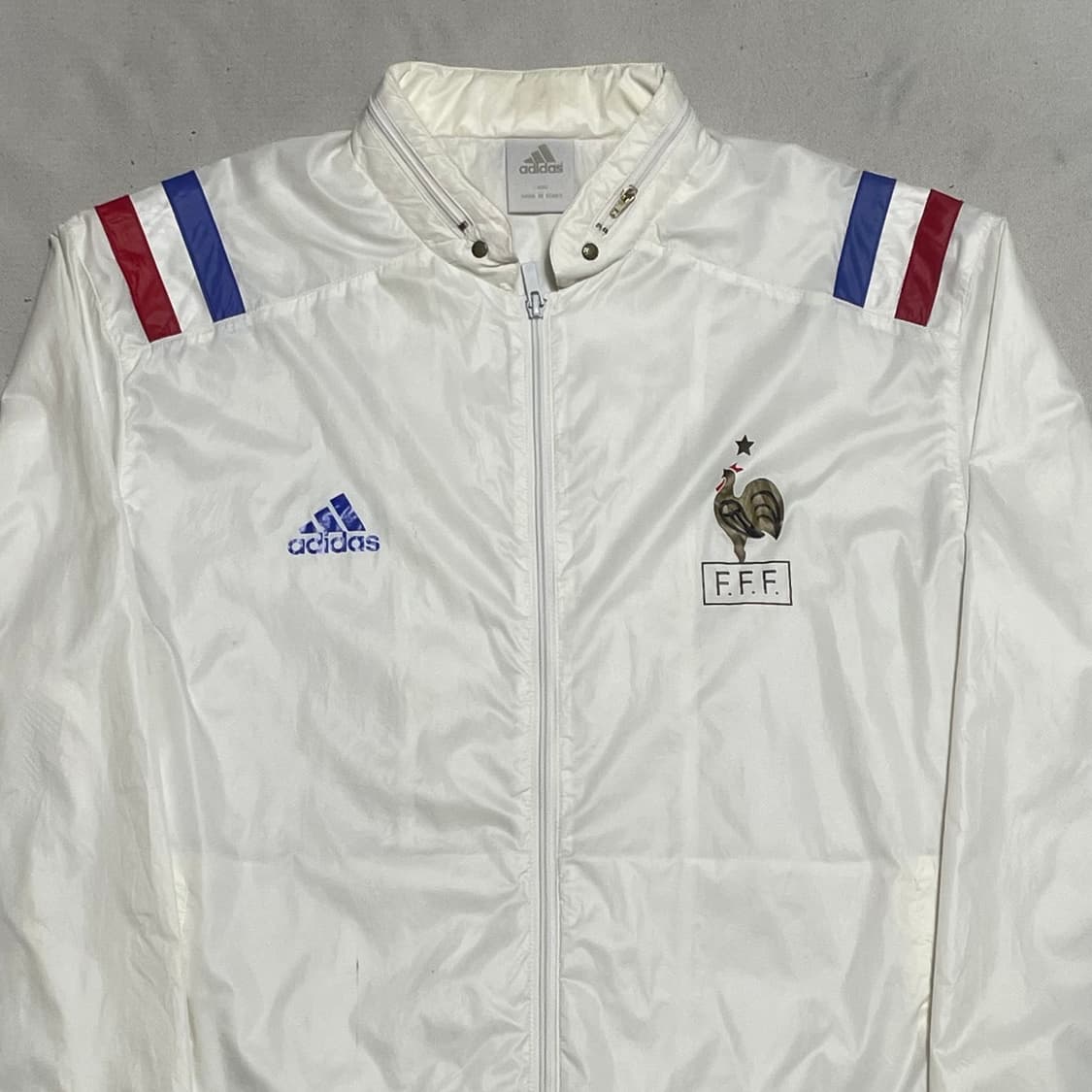 105 아디다스 00년 프랑스 국가대표 내장후드 화이트 바람막이 상품이미지1