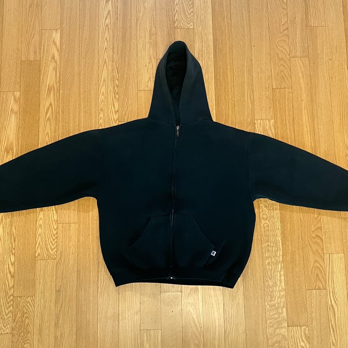 [L] 90s 빈티지 러셀 후드집업 블랙 상품이미지3