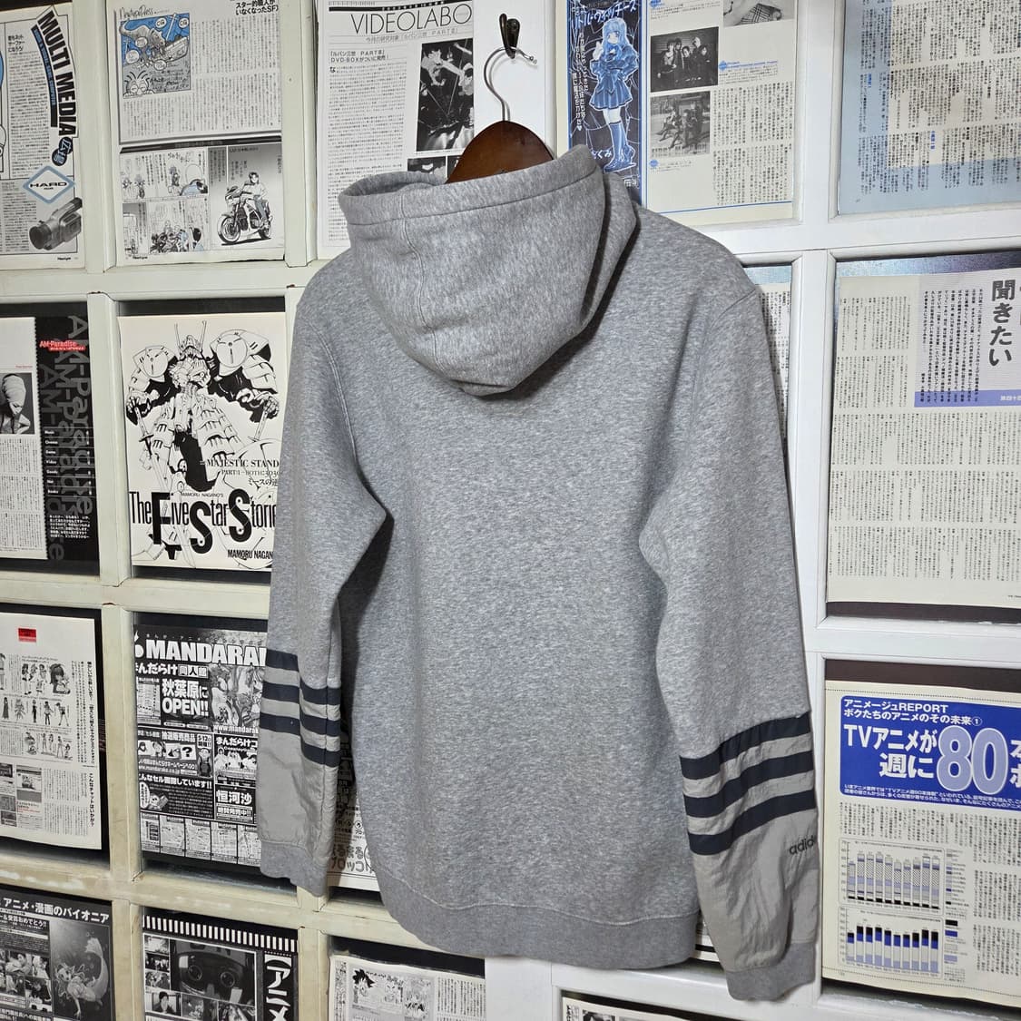 아디다스 트레포일 로고 그레이 후드티 상품이미지4