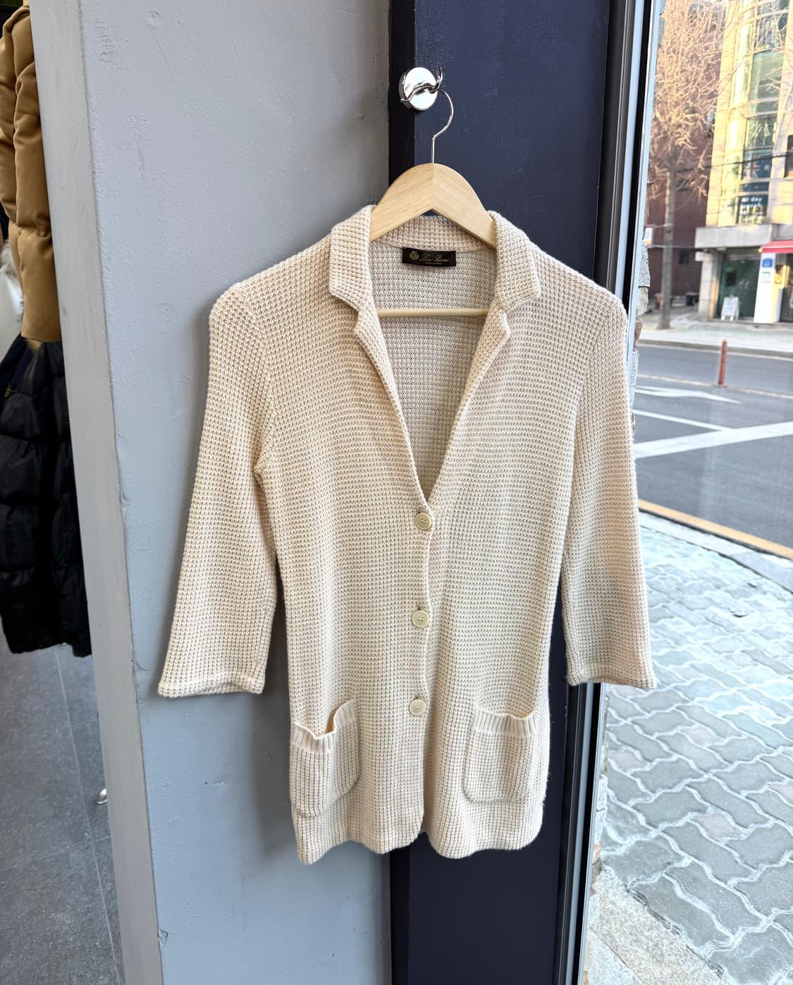 42/ 로로피아나 캐시미어 블랜딩 엘보패치 가디건 자켓 상품이미지2