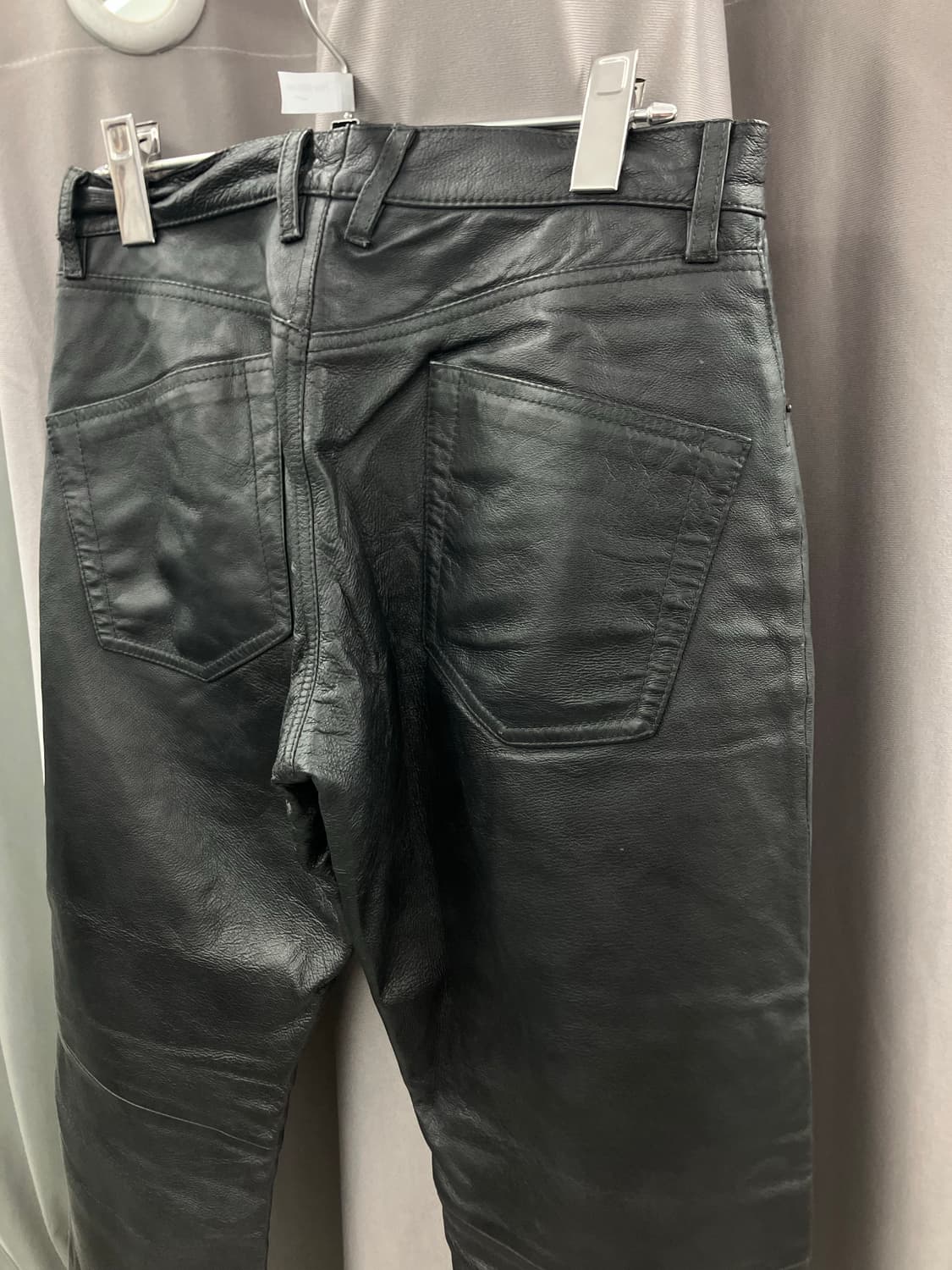 세미부츠컷 레더 팬츠 상품이미지5