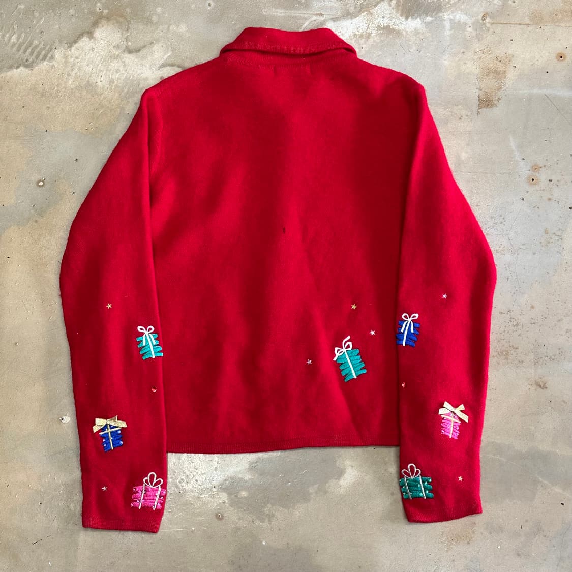 S VTG 90년대 레드 울 어글리 크리스마스 가디건 상품이미지3