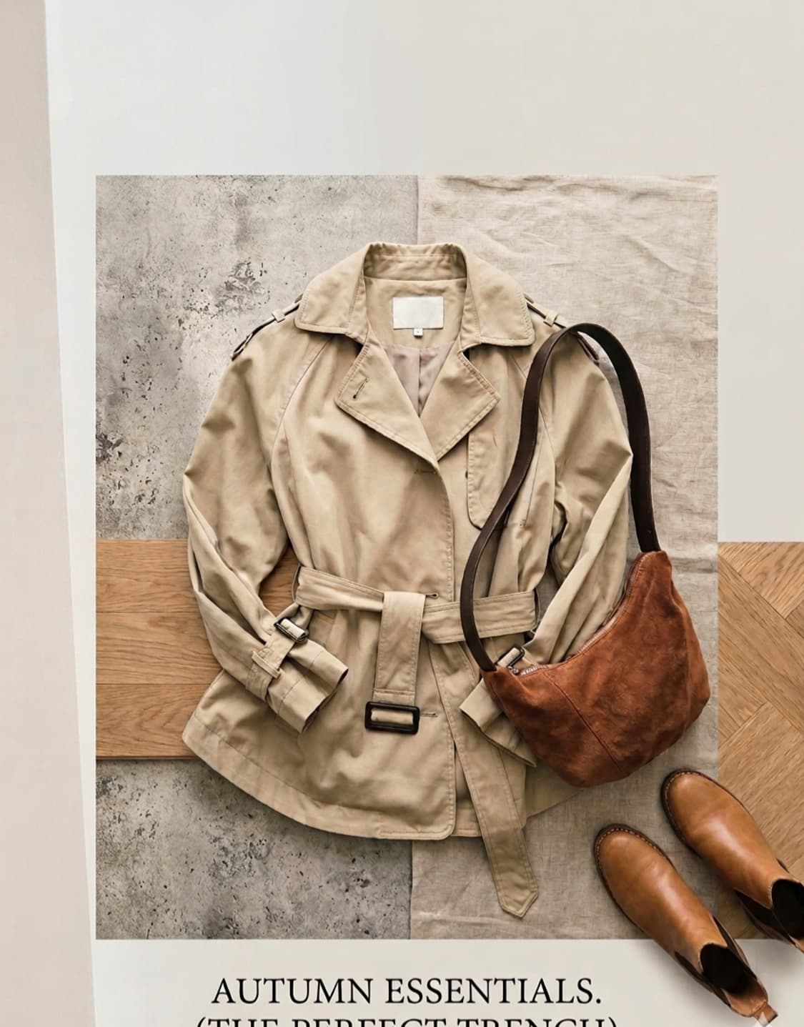 morning studio 숏 트렌치코트 (베이지) 상품이미지1