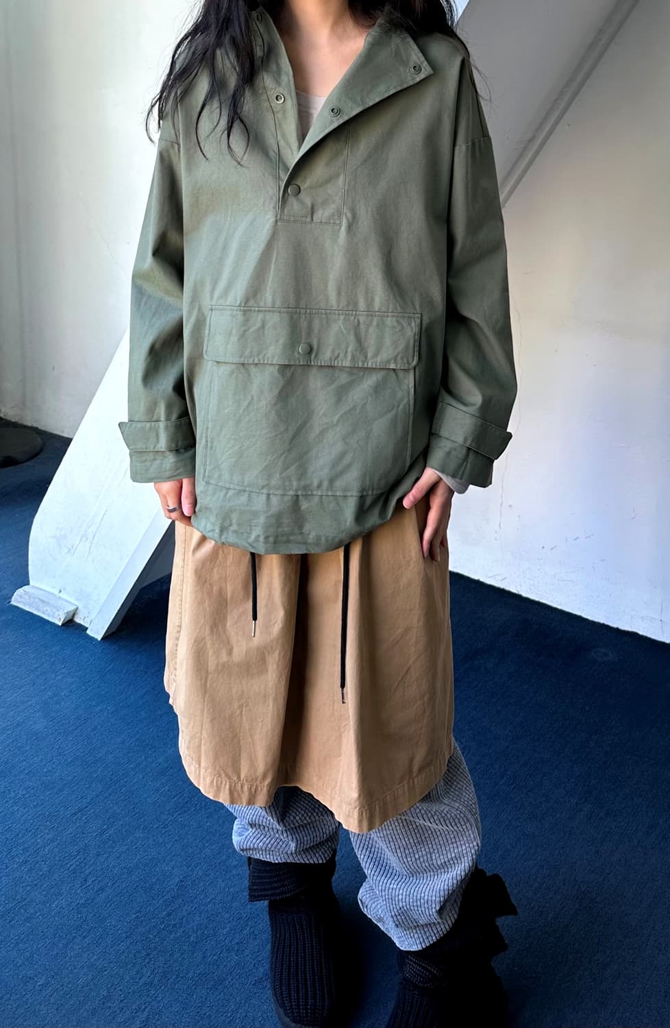 Cotton wide anorak parka 상품이미지7