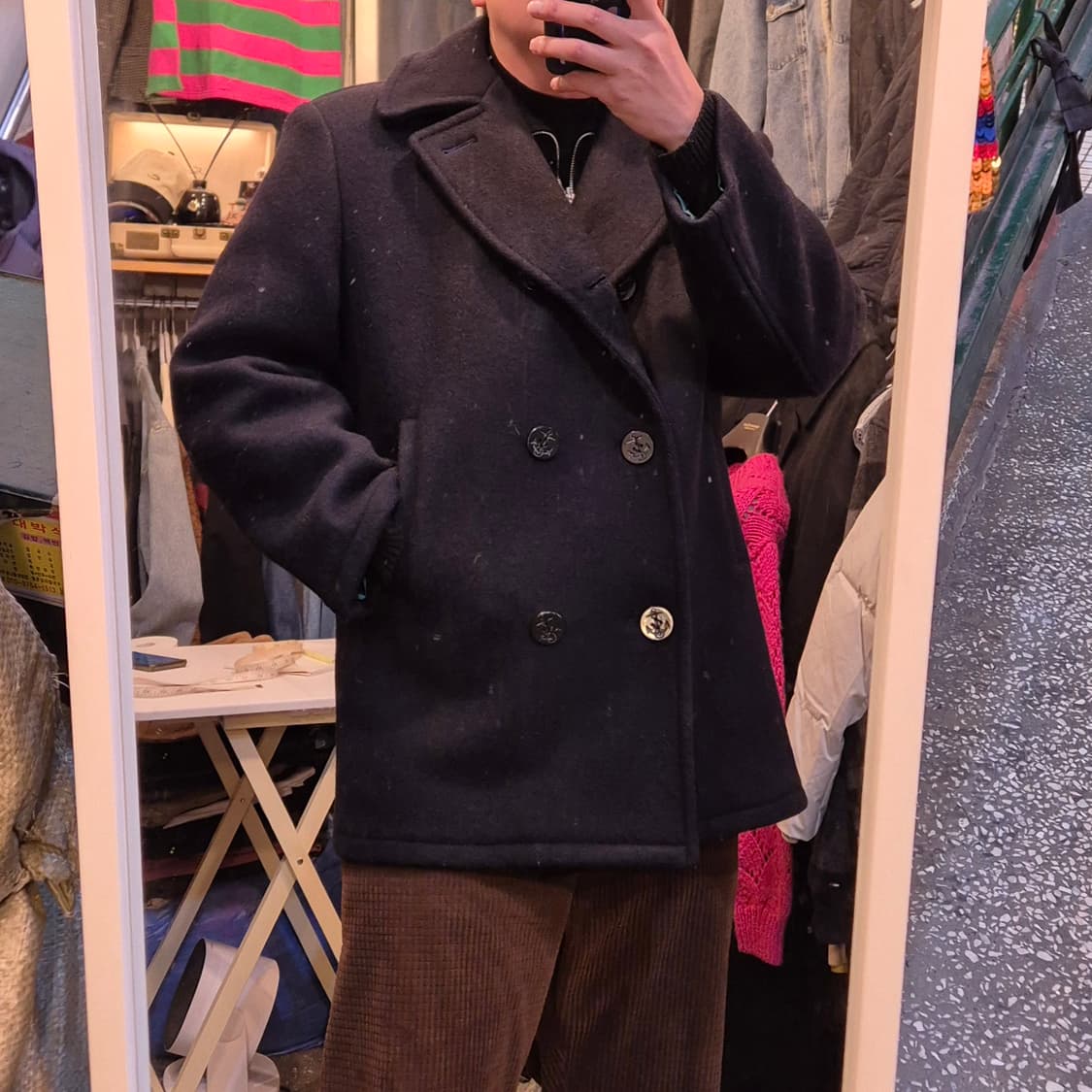 L(착샷잇음) 네이비 P코트 상품이미지4