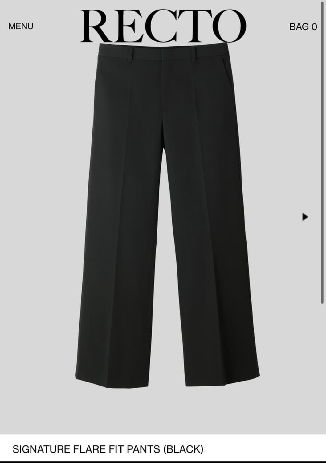 [M] 렉토 시그니처 플레어 핏 팬츠 블랙 상품이미지2