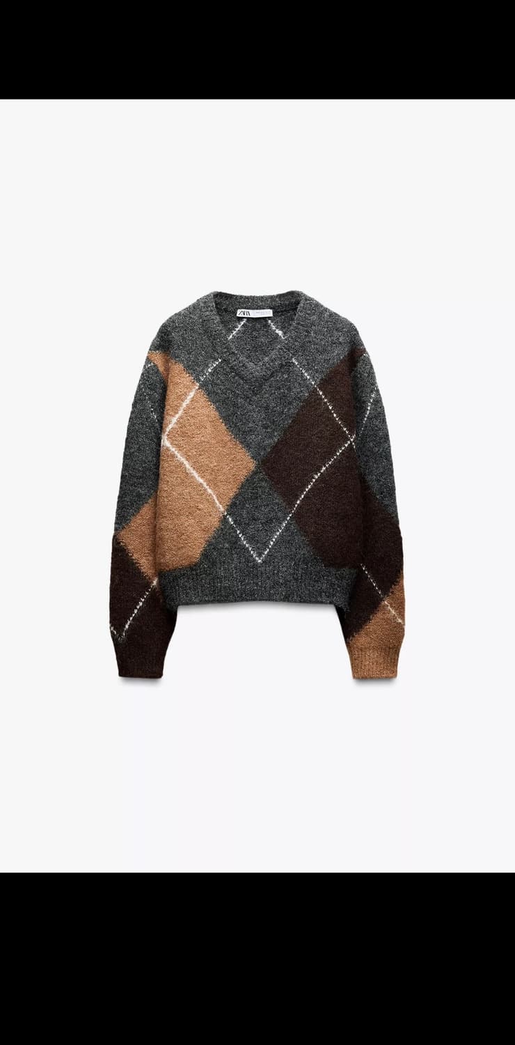 자라 다이아몬드 니트 스웨터 상품이미지1