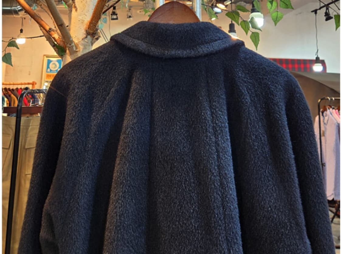 일본판 A compagno 도톰한 알파카 오버핏 블랙 롱 코트 상품이미지6