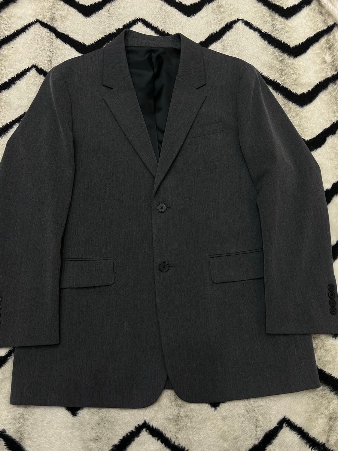 [실측2XL]무신사스탠다드 오버핏 블레이저/미디엄그레이 상품이미지1