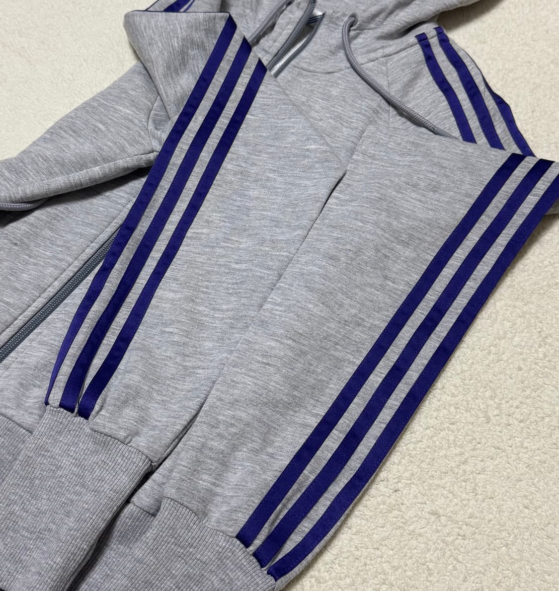 아디다스 그레이 퍼플 후드집업  상품이미지9