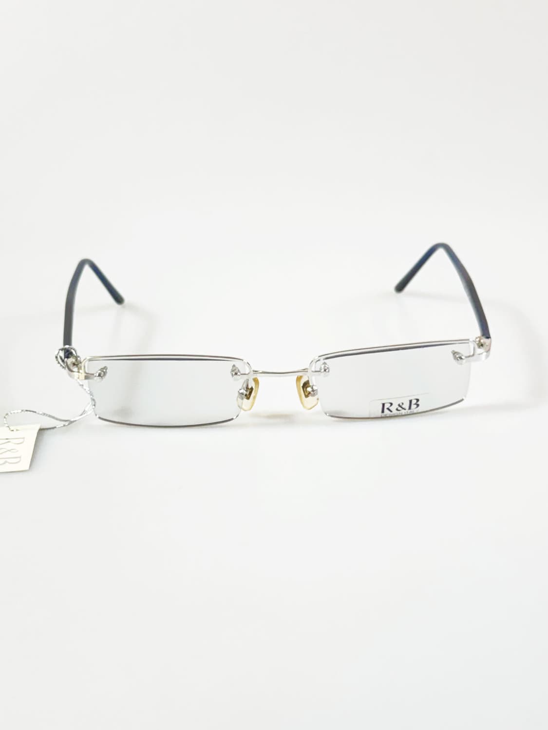 R&B EYEWEAR 반무테 스퀘어 실버 메탈 빈티지 안경 상품이미지2