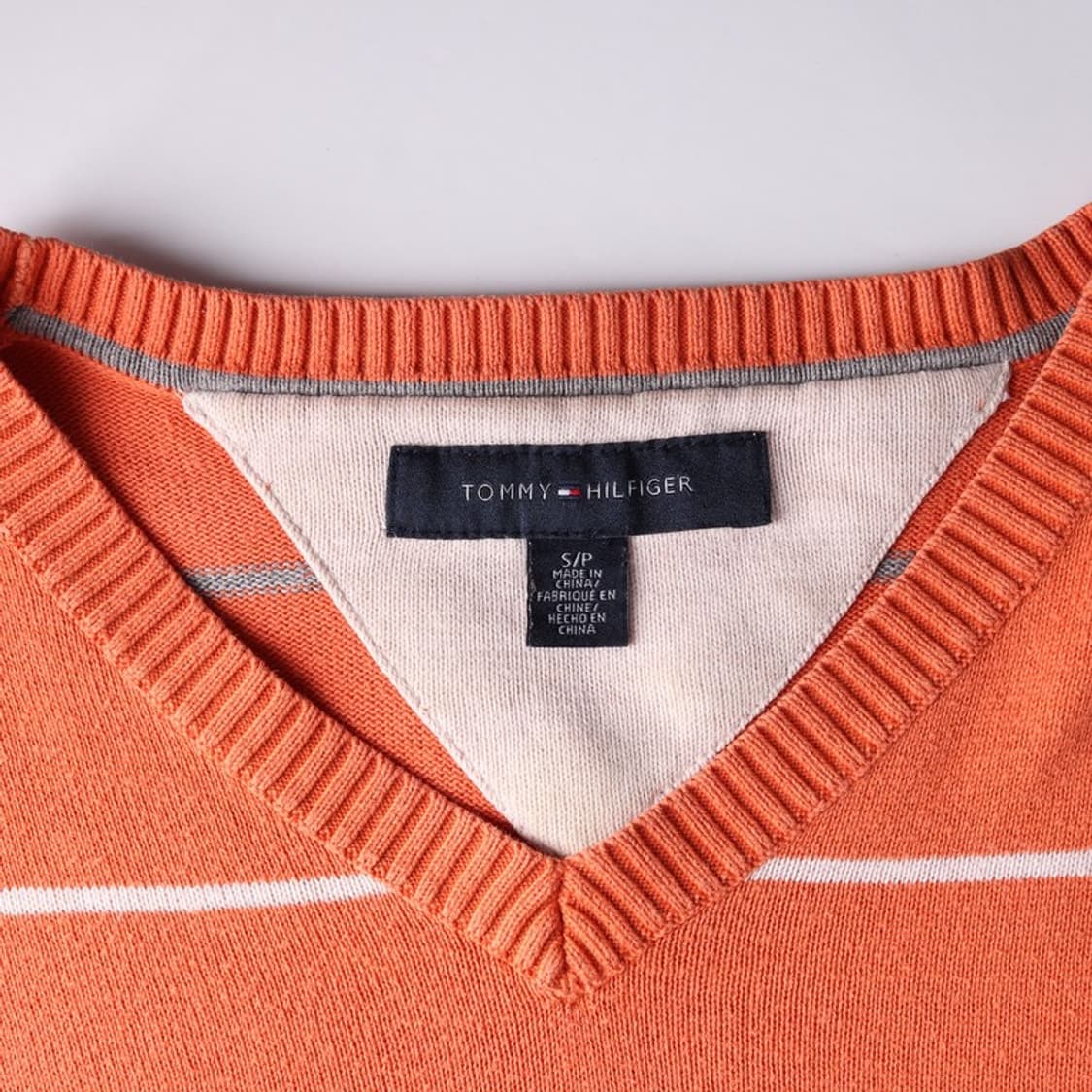 타미힐피거 브이넥 스트라이프 니트 S 상품이미지5