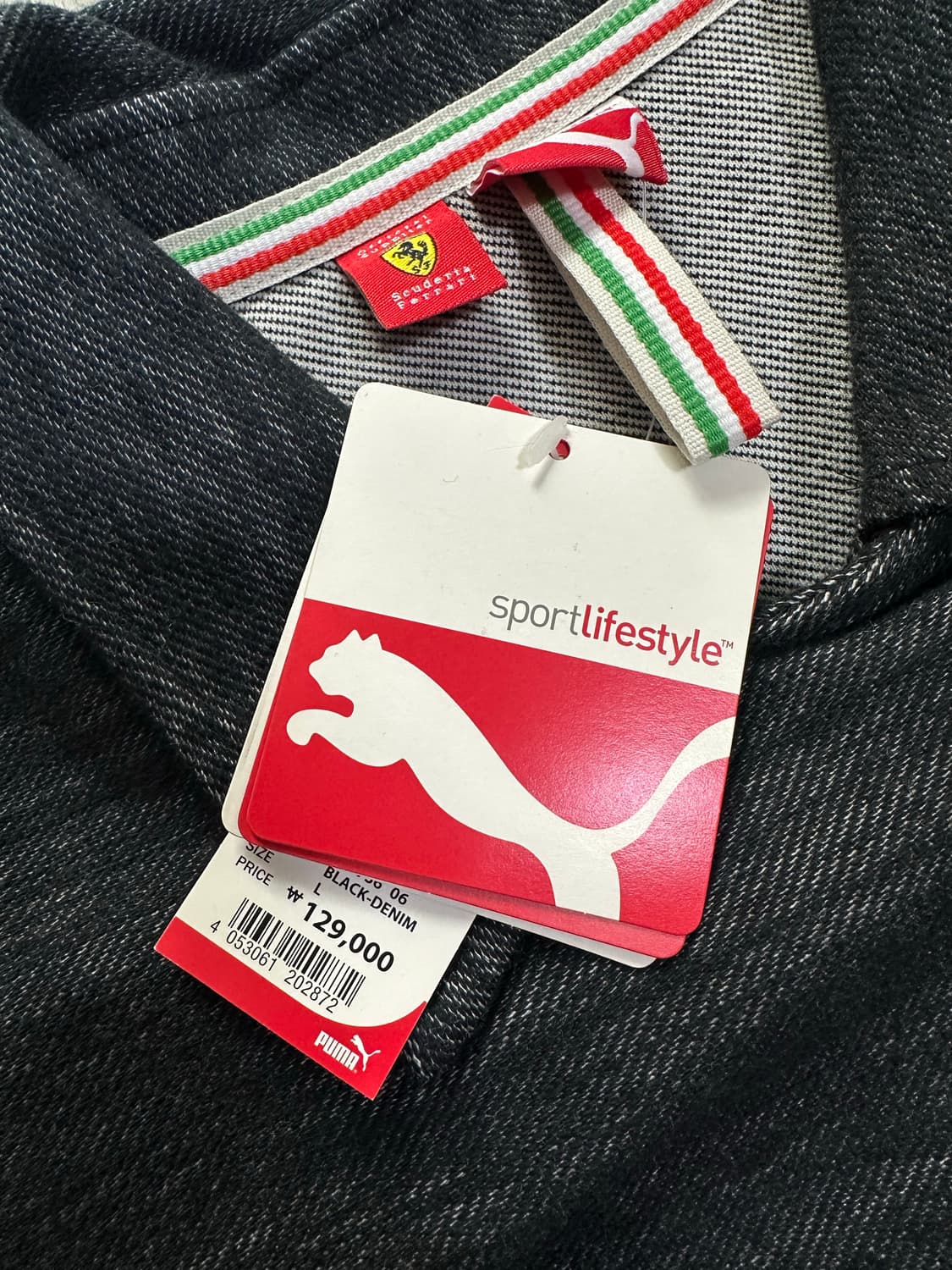 푸마 페라리 블랙 데님 자켓 L 새상품 상품이미지3