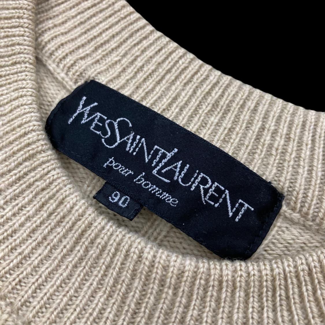 입생로랑 ysl 90s 베이지 골지 울 니트 상품이미지6