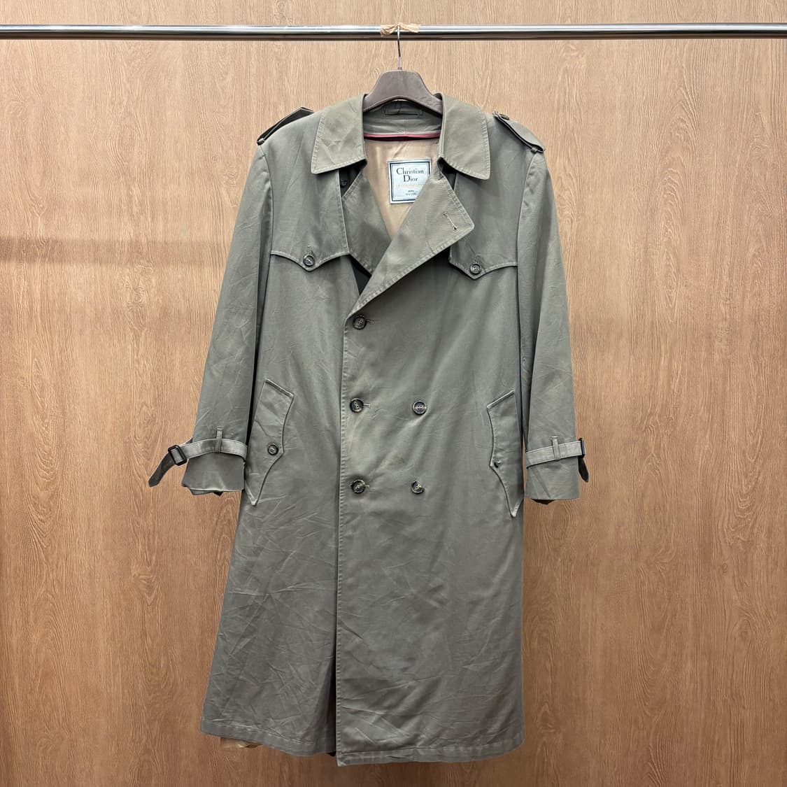 크리스찬 디올 더블 트렌치 코트 버건디 울 안감 허리 벨트 디테일 브라운 상품이미지2