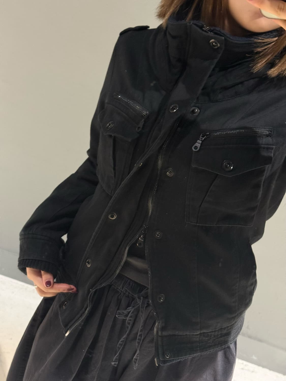 high-neck snap button 2-way zipper jk 상품이미지4