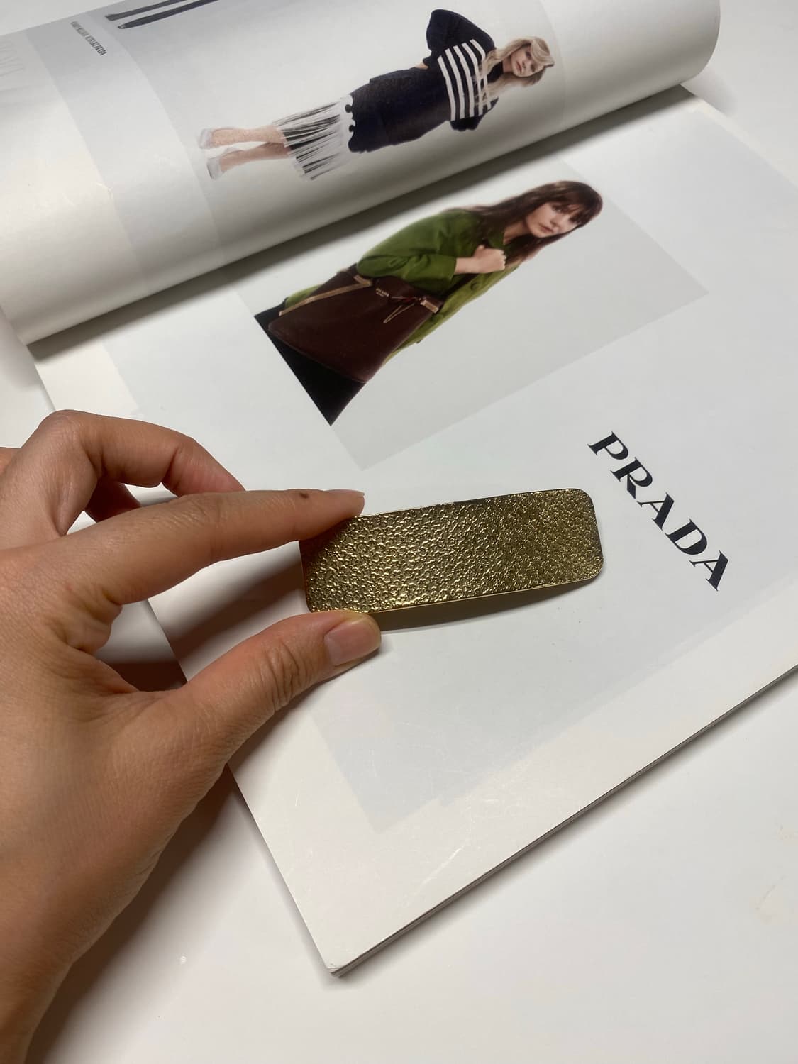 일본 수입 골드 텍스쳐 자동 헤어핀 머리핀 상품이미지2