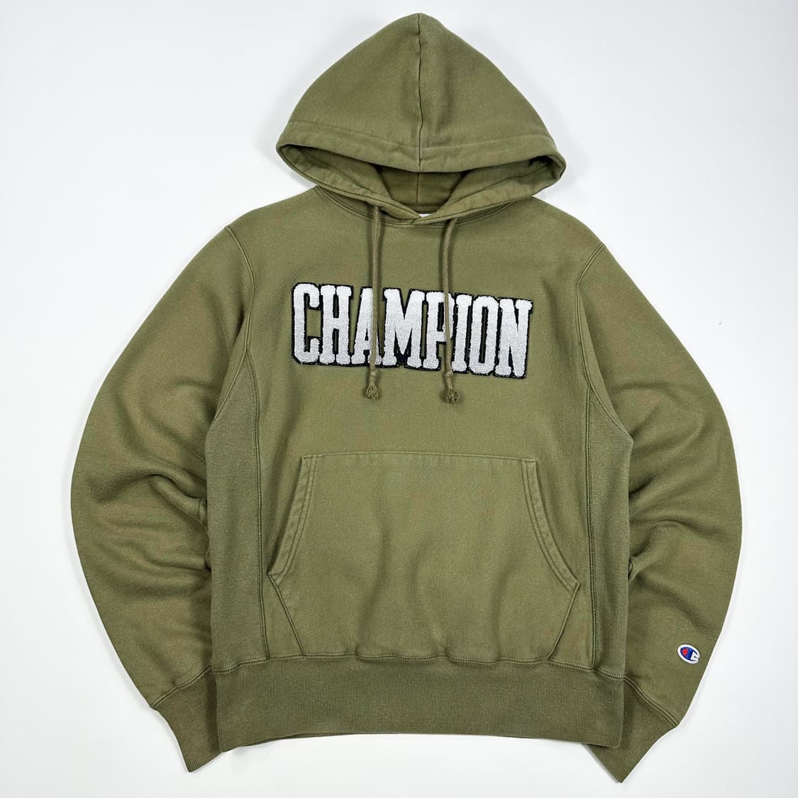 챔피온 리버스위브 스펠아웃 헤비코튼 후드티 카키 S 상품이미지1