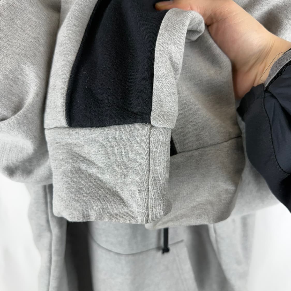 1) 유엔지레이어 투톤 후드 티 상품이미지4