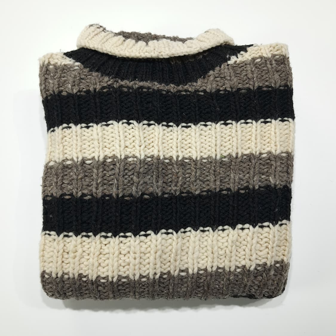 CL208 L 카라반 에콰도르 핸드니트 울 스트라이프 롤넥 니트 스웨터 상품이미지6