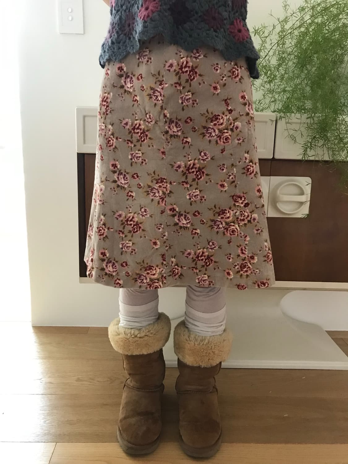 vintage corduroy pattern skirt (25inch) 상품이미지1