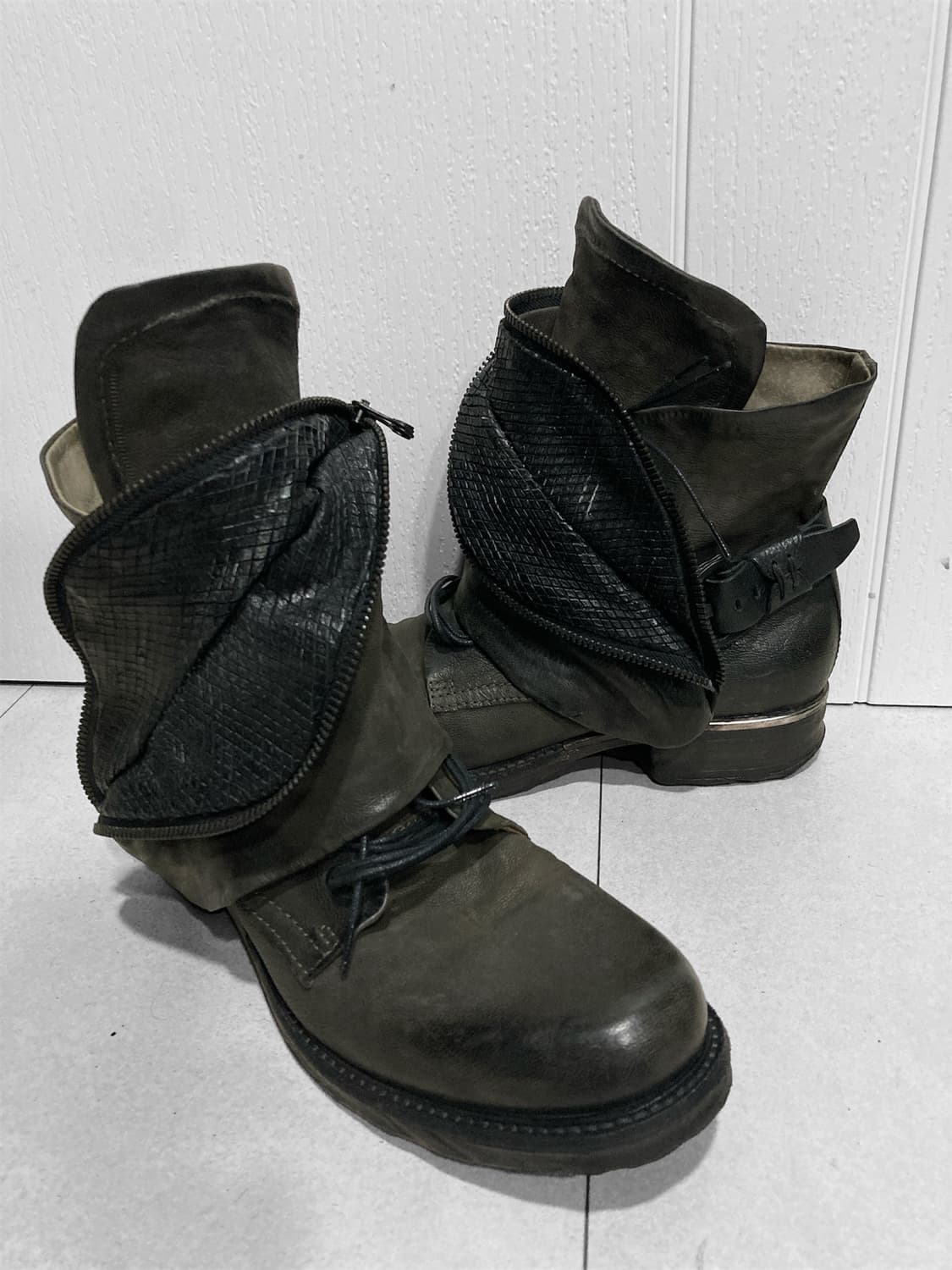 A.S.98 드레이프 랩 레더 부츠 상품이미지2