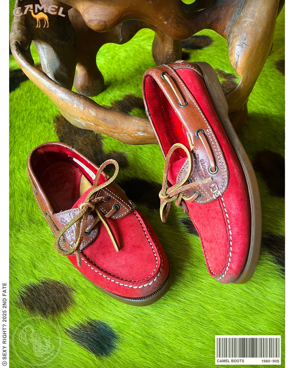 1980-90s CAMEL Boots Leather Boat Shoes 상품이미지1