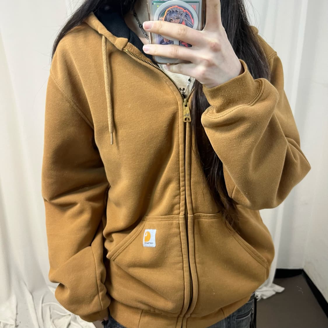 Carhartt camel thermal zip-up hoodie 상품이미지3
