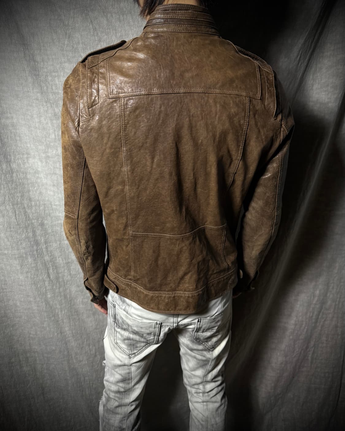 Lambskin Military Moto Leather Jacket  상품이미지9