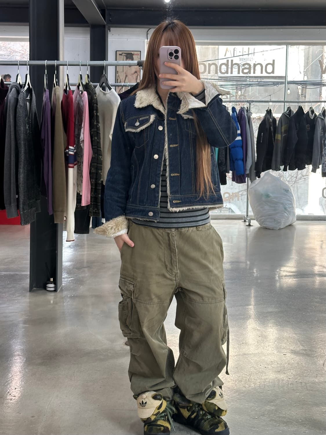 캘빈클라인 데님 퍼 쉐르파 자켓  상품이미지3