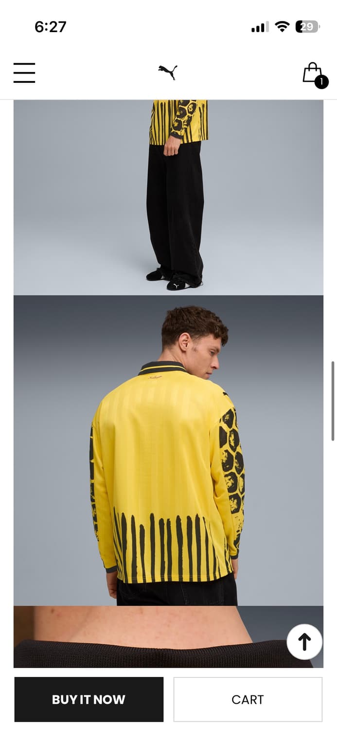 푸마 x 키드슈퍼 BVB 롱슬리브 레트로 셔츠 패스터 옐로우 블랙 (논  상품이미지3