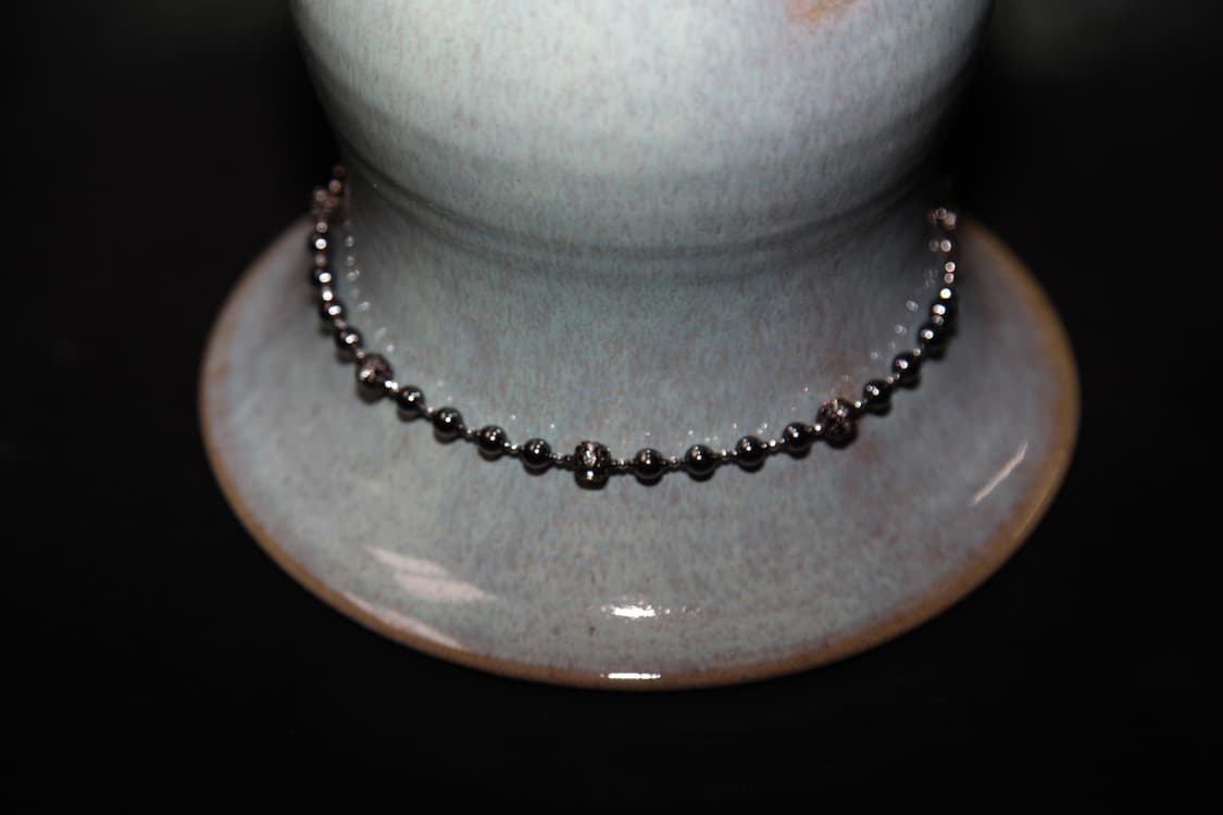 CASIOPEIA Whitehole 스페이스그레이 볼체인 네크리스 상품이미지1