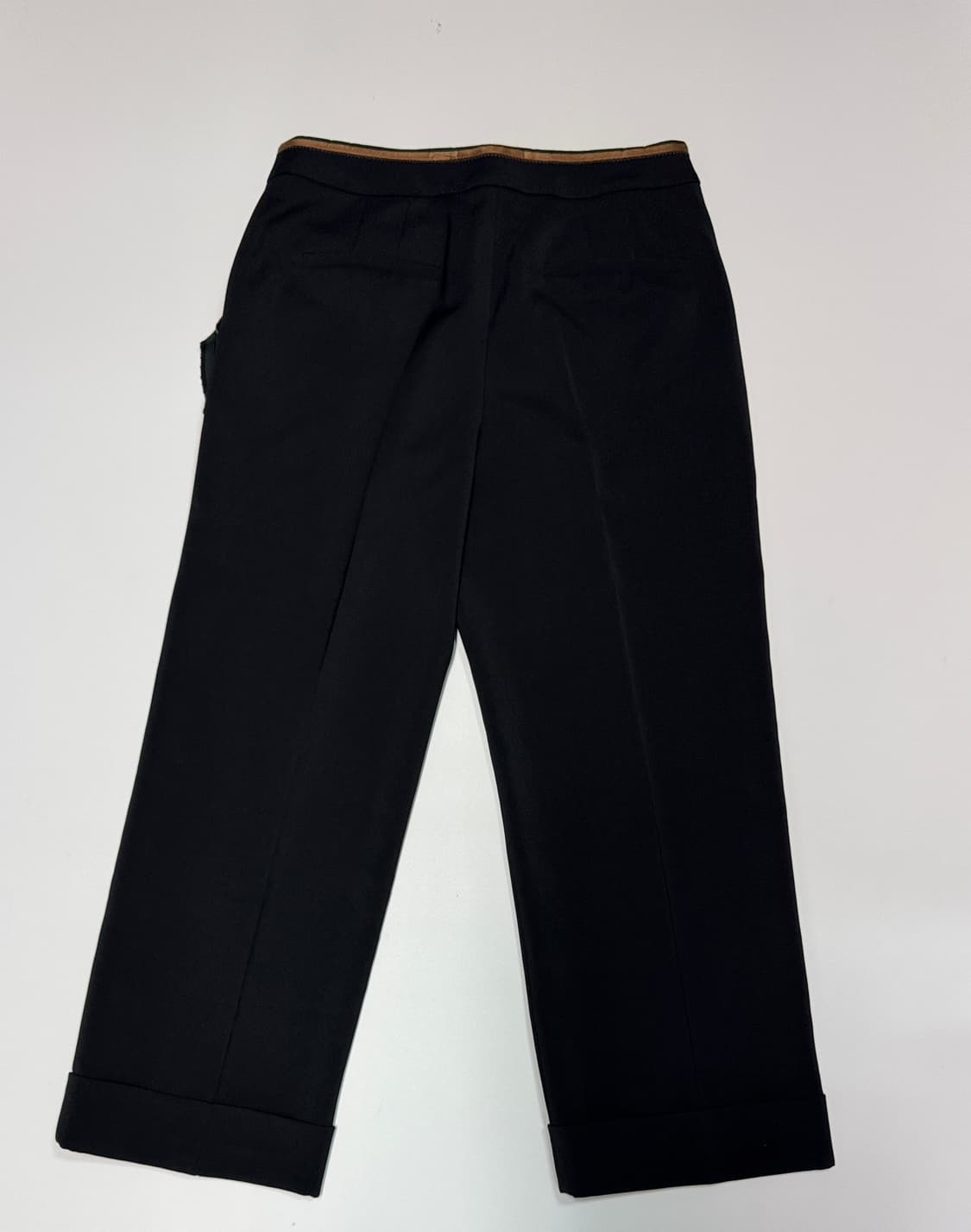 여성 오즈세컨 레이스 러플 슬랙스 팬츠 블랙 상품이미지2