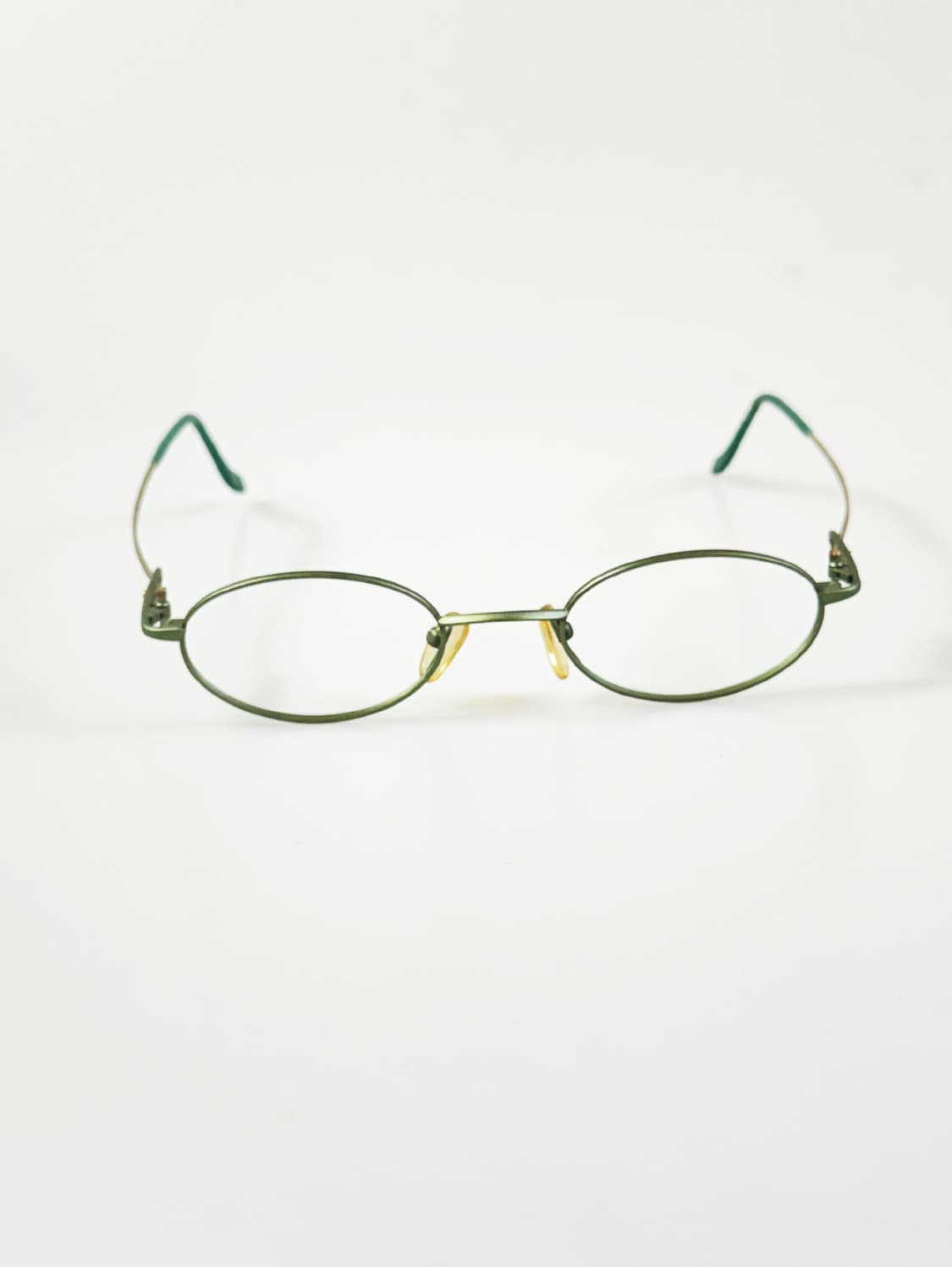 90s 올리브 그린 슬림 오벌 프레임 빈티지 안경 상품이미지2