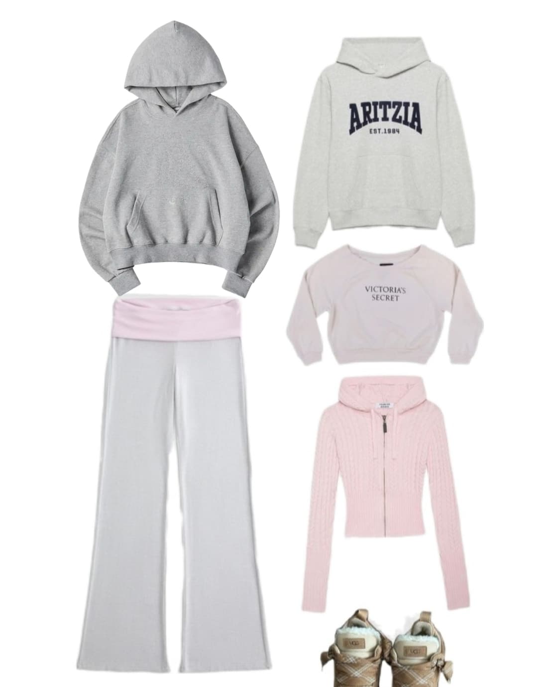 프렌다 클린걸 크롭 후디 그레이 면100 상품이미지1