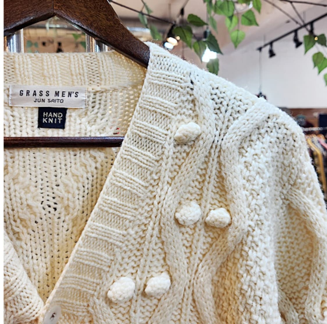 jun saito 폼폼 울 아이보리 스웨터 빈티지 가디건 상품이미지3