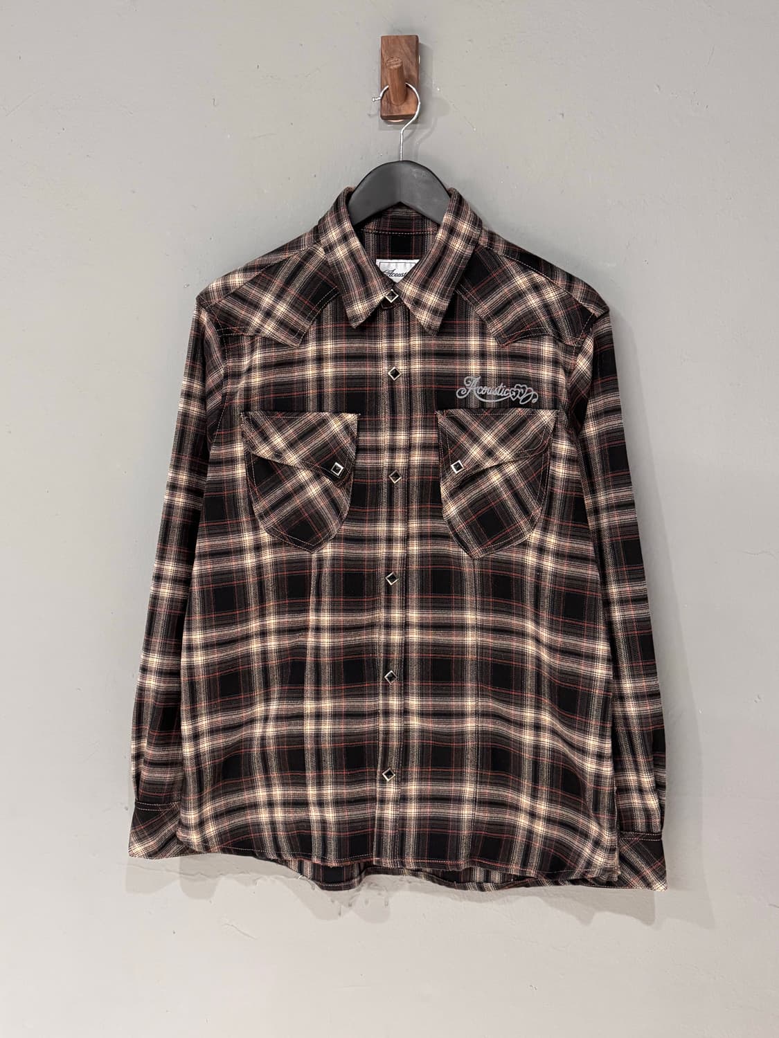 Acoustic 어쿠스틱 인디언스컬 체크 웨스턴셔츠  상품이미지3