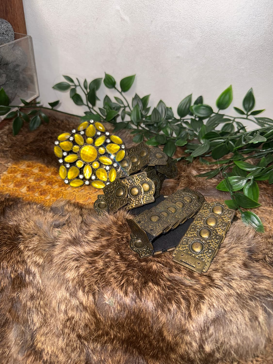 Gold flower antique banding chain belt 상품이미지3