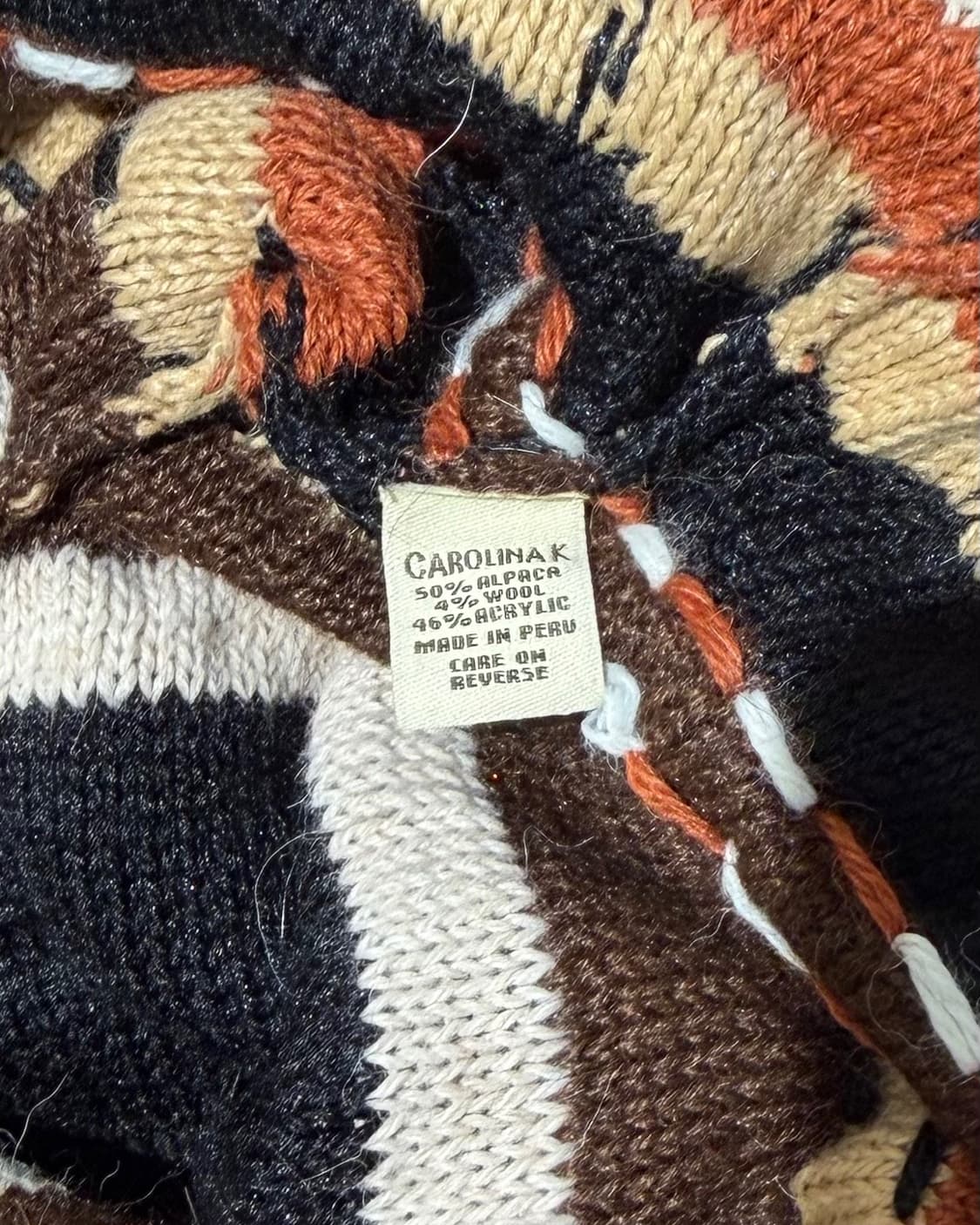 빈티지 캐롤리나 케이 블랙 배색 니트 집업 가디건 상품이미지9