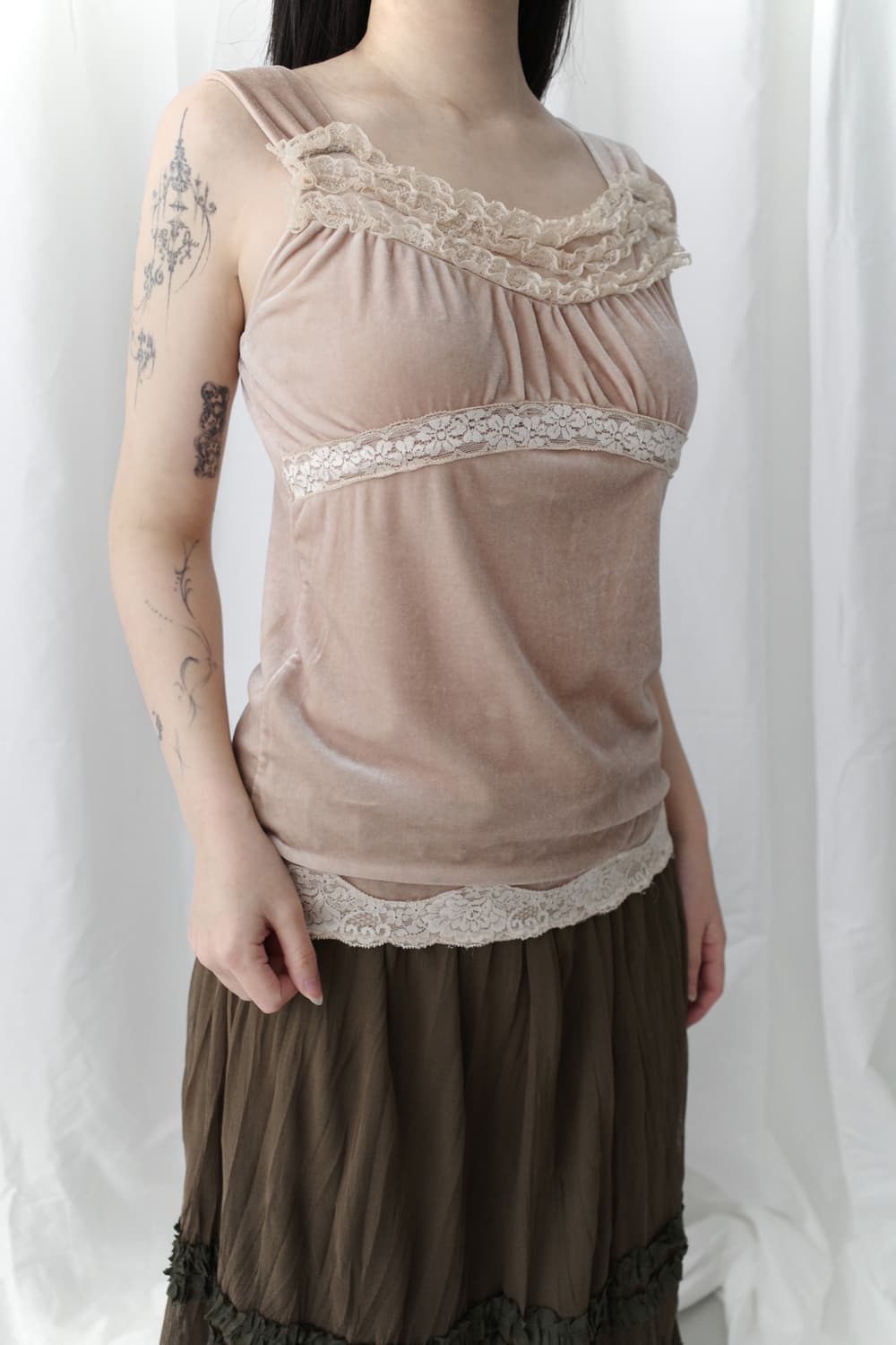 velvet lace sleeveless 상품이미지6