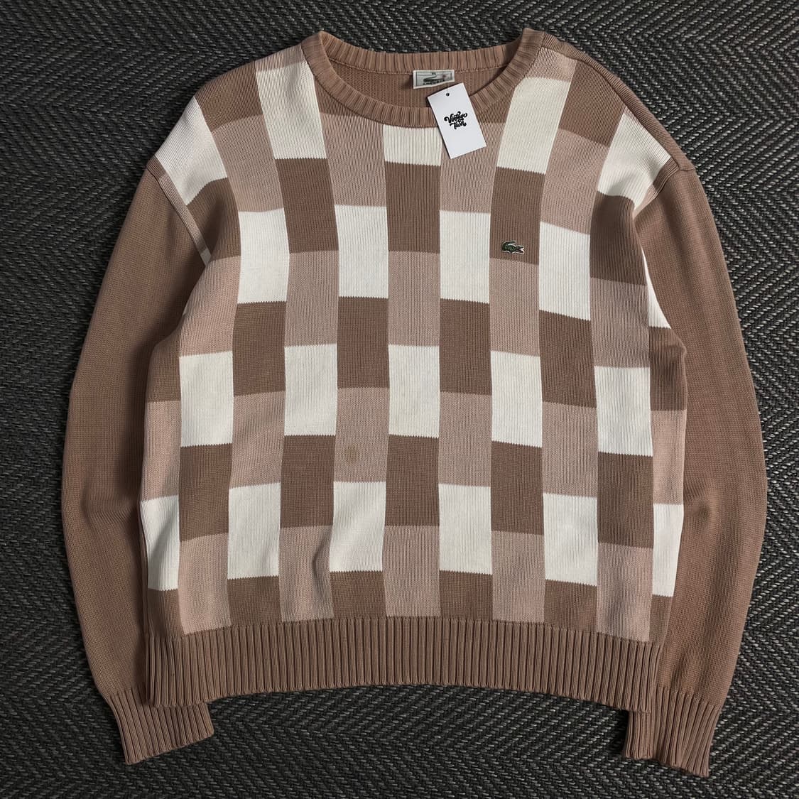 라코스테 빈티지 자수로고 블럭 패턴 니트o 3531 상품이미지1