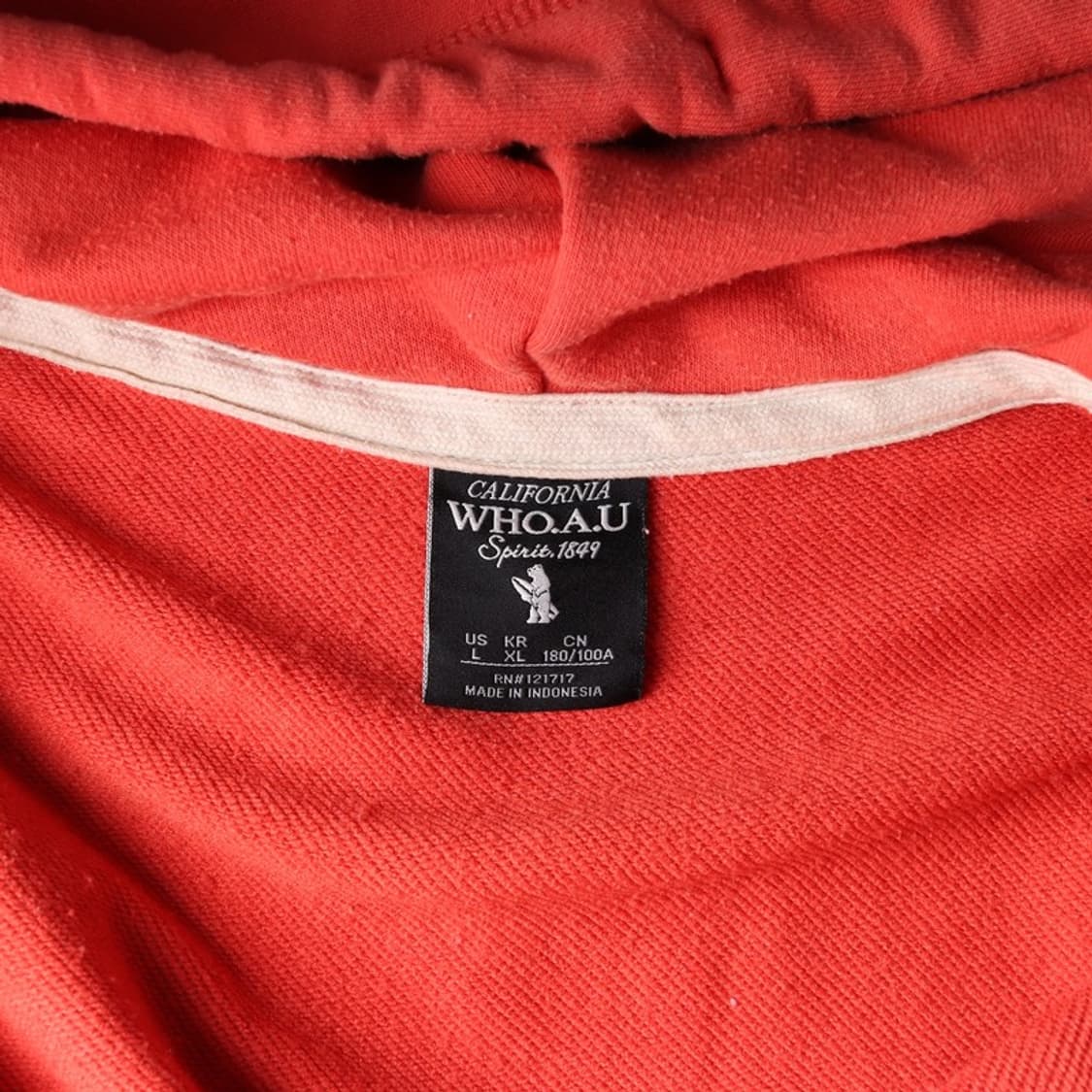 후아유 캘리포니아 아치로고 빈티지 후드집업 L 상품이미지5