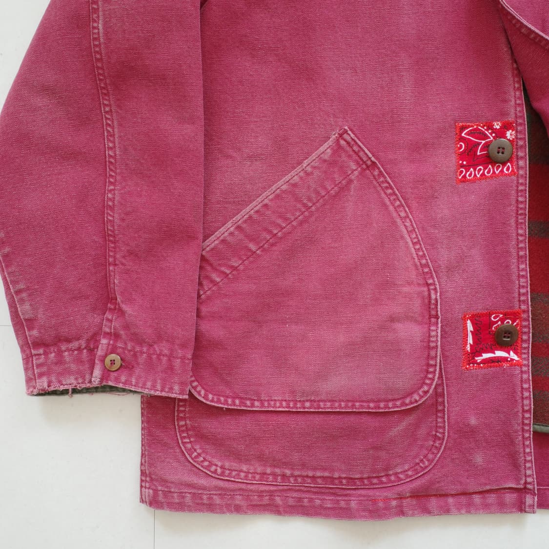80s 엘엘빈L.L.Bean 빈티지 핑크 헌팅초어자켓 (수공 리페어) 상품이미지5