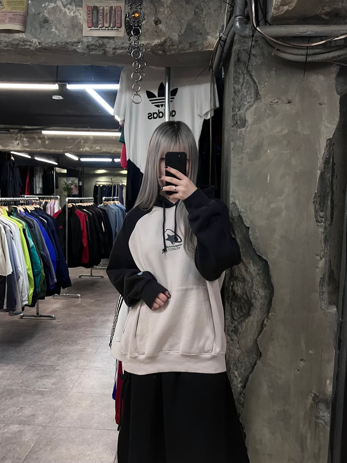 나이스 고스트클럽 기모 후드티 아이보리 L #csz2805 상품이미지2