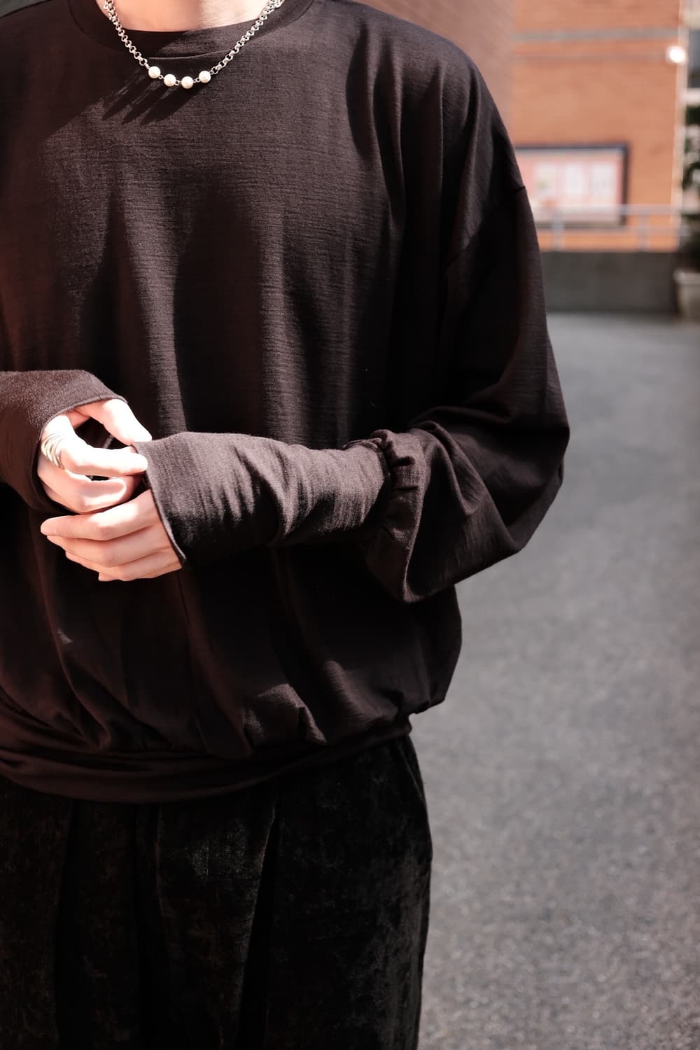 [F] Barbell Object bo top loose brown 상품이미지2