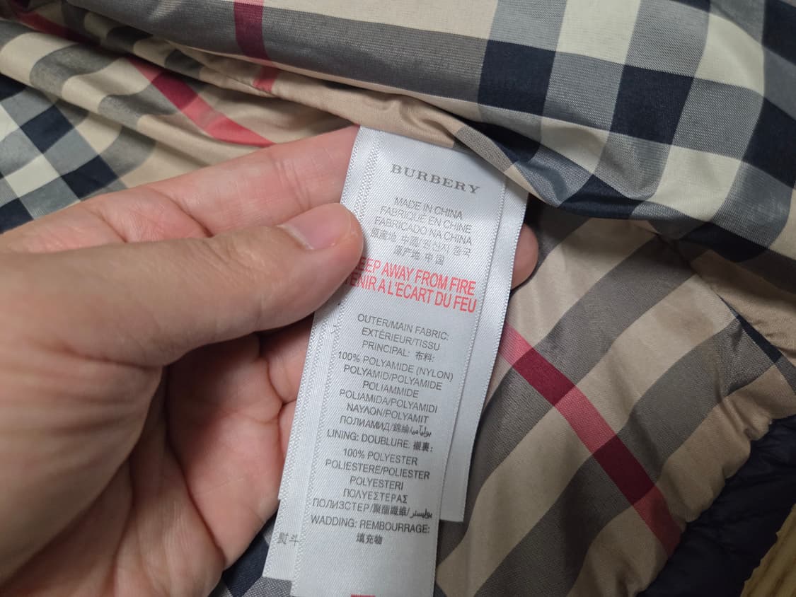 버버리 키즈  노바체크 퀼팅 후드 점퍼 상품이미지5