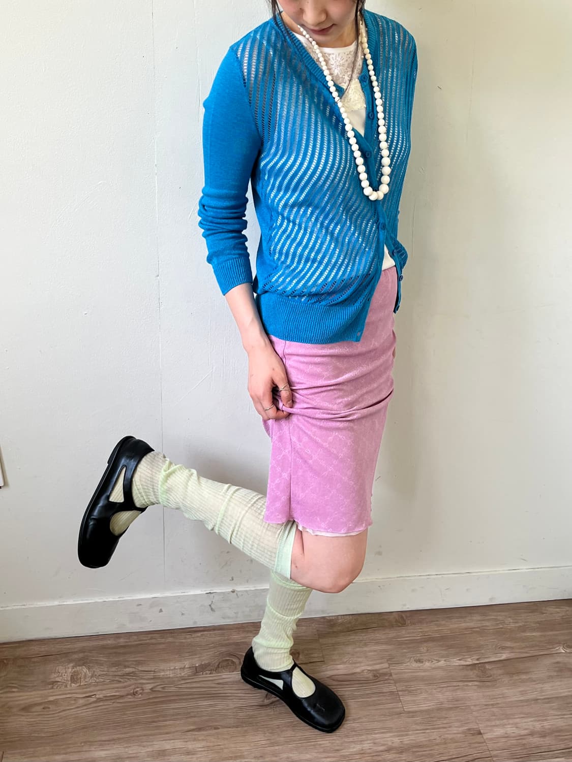 StyleNote 블루 시스루 가디건 상품이미지4
