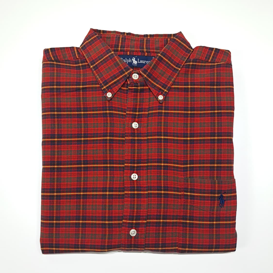 CL612 L 폴로 90s 말레이시아판 빅옥스포드 클래식 타탄체크 레드 상품이미지8
