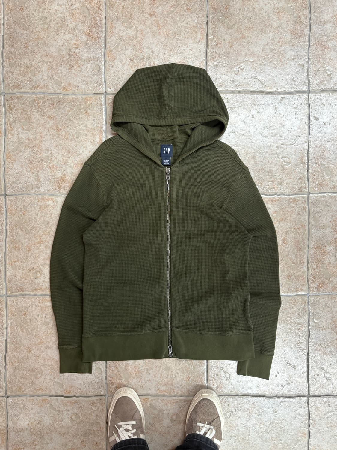 [L] Old Gap waffle hood zip-up 상품이미지1