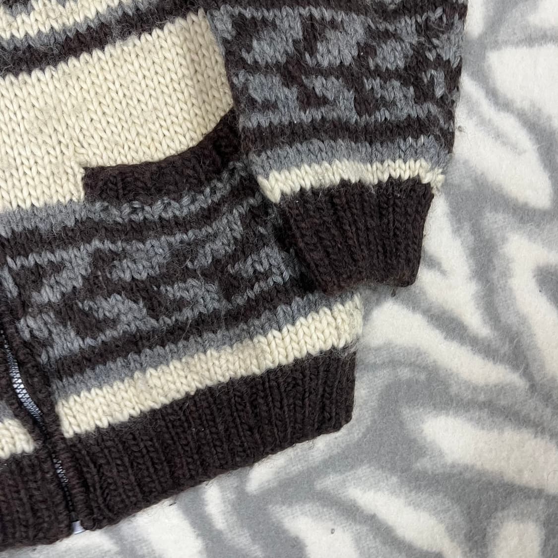 [JPN] 빈티지 울100% 코위찬 집업 가디건 상품이미지3